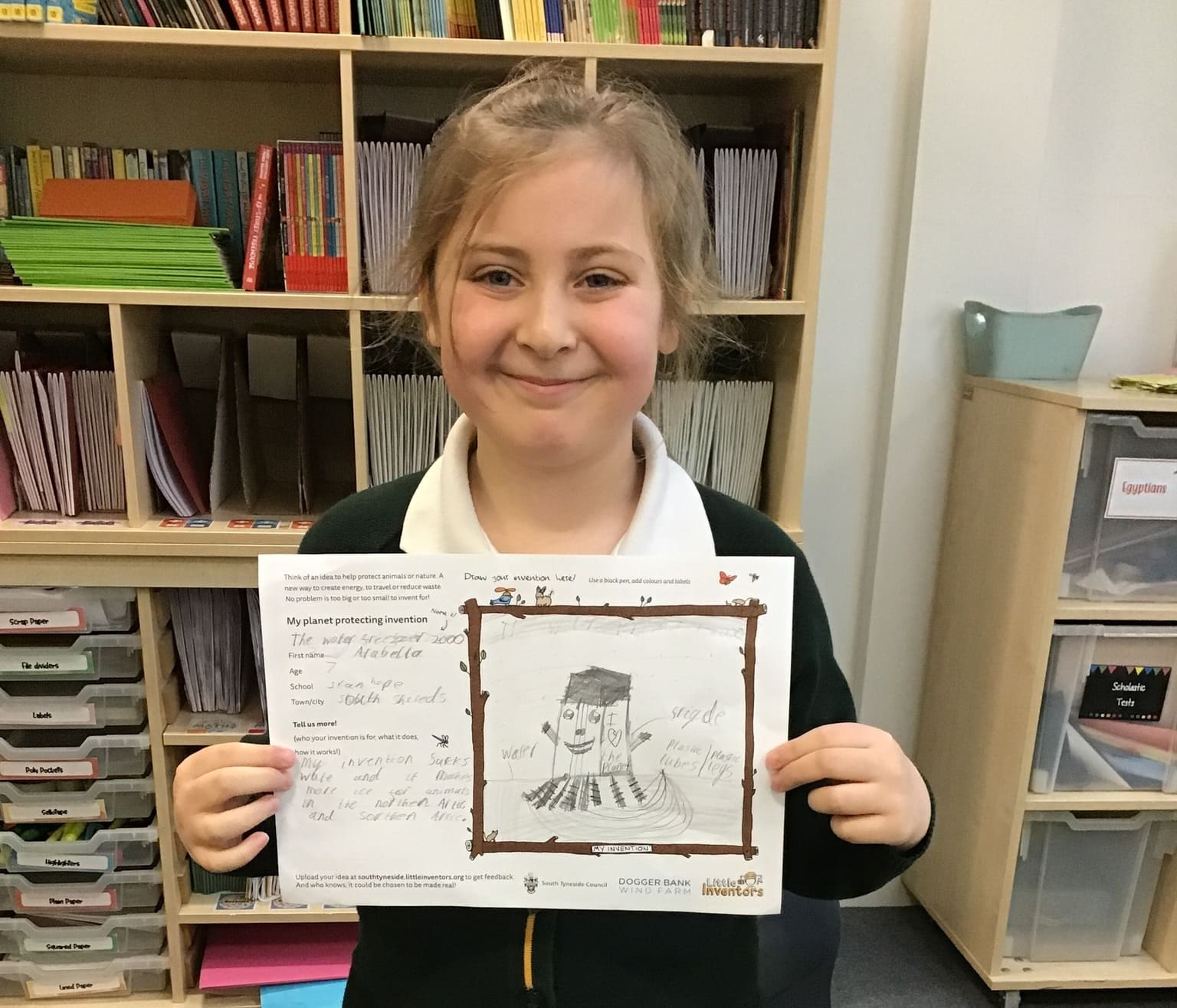 Kid with invention sheet